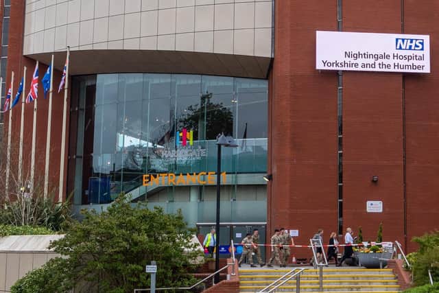 NHS Nightingale Yorkshire and the Humber hospital in Harrogate. Photo by James Hardisty.