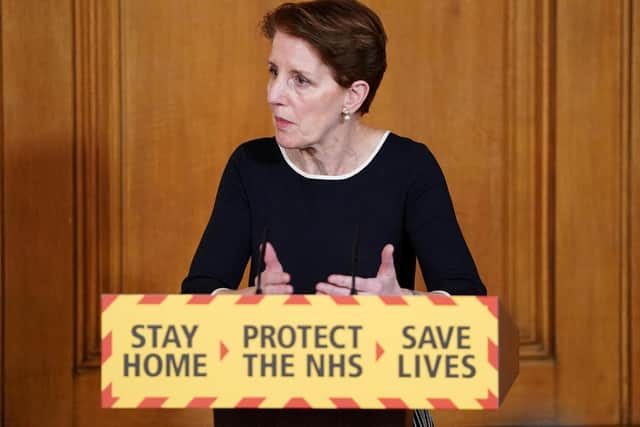 Medical Director at Public Health England Professor Yvonne Doyle speaking during a media briefing in Downing Street, London, on coronavirus (COVID-19). Photo: PA