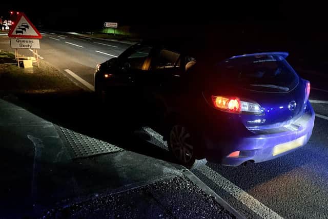 The vehicle being stopped. Picture from North Yorkshire Police/ Sgt Paul Cording