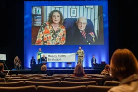 Captain Tom Moore and his daughter Hannah appeared by video link