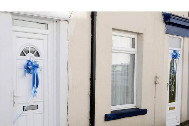 The blue bows on Durham Street. Picture: JPI Media/ Richard Ponter