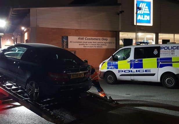 The car being taken away. Picture from North Yorkshire Police