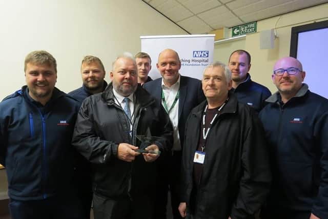The Bridlington Hospital Estates and Facilities Team with their award.