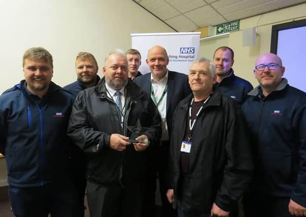 The Bridlington Hospital Estates and Facilities Team with their award.