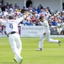 Surrey's Ryan Patel is caught behind by Yorkshire's Jonathan Tattersall for 26 bowled by Keshav Maharaj at Scarborough in July 2019. Maharaj's 2020 Tykes' deal has been cancelled by mutual consent.

Picture Bruce Rollinson