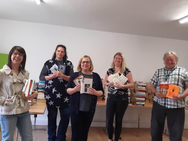 (L-R) Emily Tattershall and Sophie Hall (SWR Mind), Jackie Cammish and Julie Macey-Hewitt (Age Uk Scarborough & District), Colin Campbell (SWR Mind)