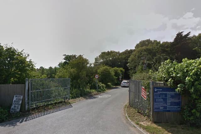 The entrance to the Burniston Household Waste Recycling Centre. Picture from Google Street View