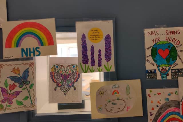 Some of the letters and cards sent to the hospital team.