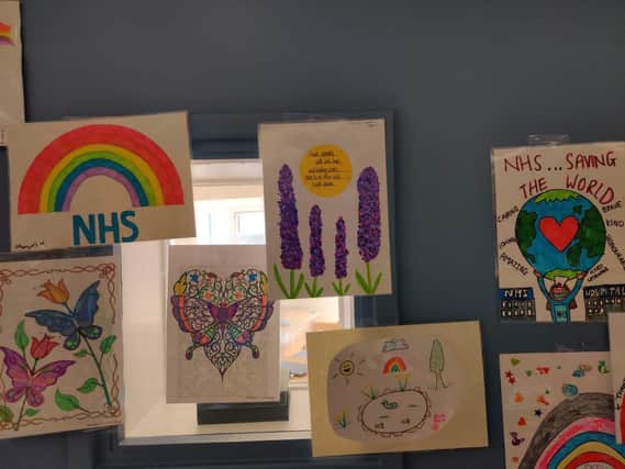 Some of the letters and cards sent to the hospital team.