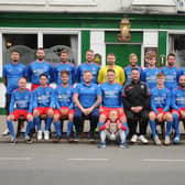 Telegraph FC manager Paul Grainger, front row centre in tracksuit, in a team photo taken in October 2019,sadly passed away last week