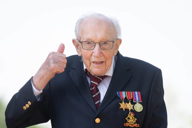 Captain Tom Moore has thanked the people of Yorkshire for their support as he turns 100 today. Picture: PA