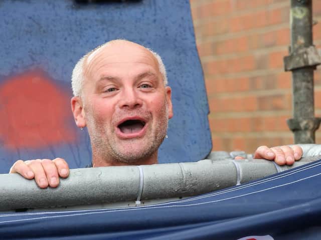 Rob getting dunked at Whitby Lifeboat Weekend in 2017