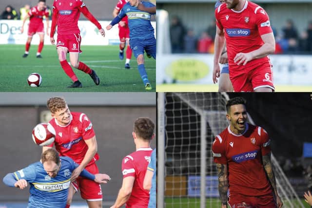 Clockwise from top left, Boro's loan signings Kieran Glynn, Tom Allan, Connor Thomson and Harry Spratt