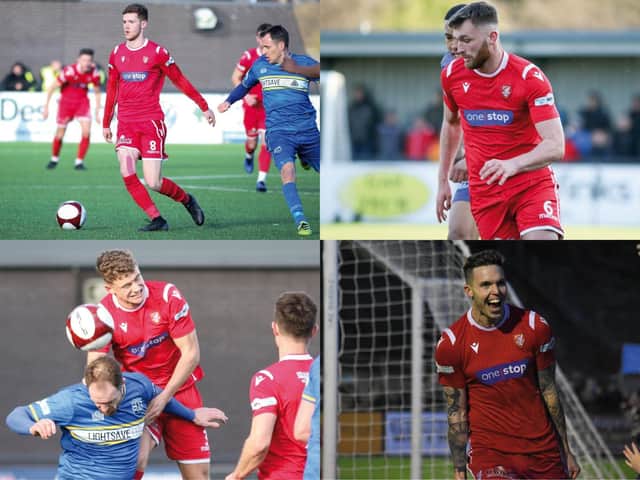 Clockwise from top left, Boro's loan signings Kieran Glynn, Tom Allan, Connor Thomson and Harry Spratt