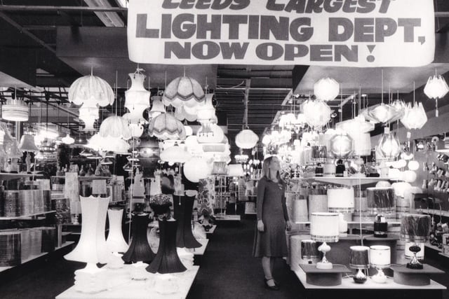 'Leeds largest lighting department' was the boast in the mid-1970s with the store offering a vast range of fixtures and fittings.