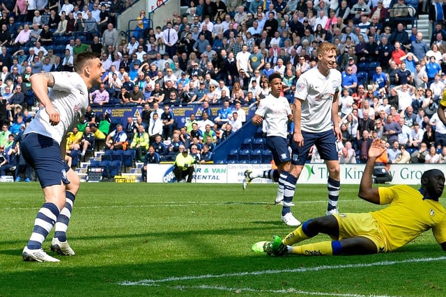 Jordan Hugill struck a stoppage-time equaliser for PNE against Leeds at Deepdale on the last day of the 2015/16 campaign