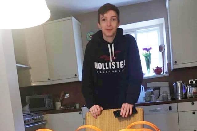 Tom Croft with some of the face masks.