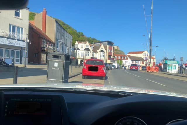 A car stopped on Sandside. Picture from North Yorkshire Police