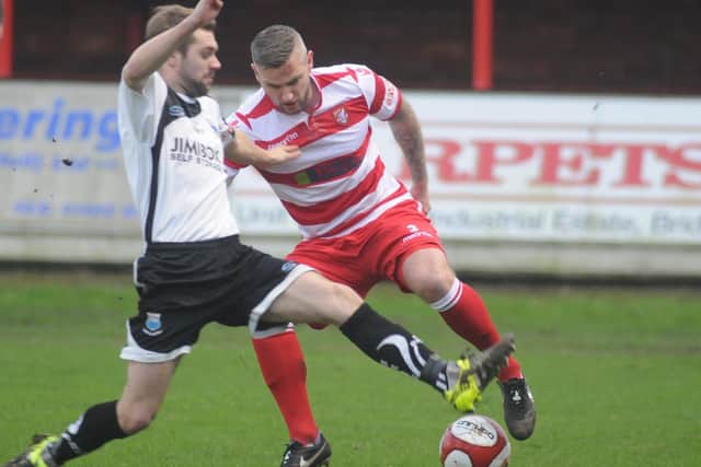 Nathan Peat in action for Boro v Bamber Bridge in 2016
PHOTO BY DOM TAYLOR