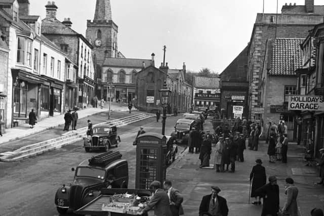 A view of the Market Place, Pickering, during the Second World War.