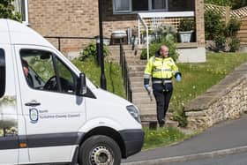 Kevin Mort, North Yorkshire County Council passenger assistant, carrying out door knock welfare checks in Ryedale.