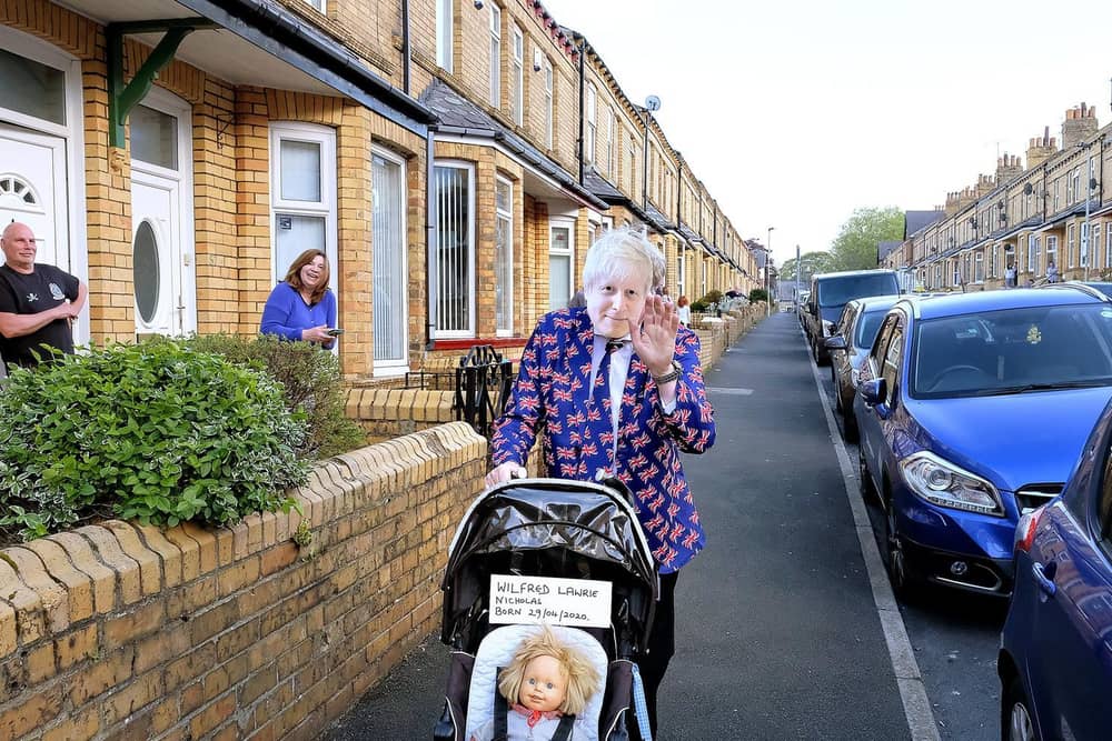 'Boris Johnson' was spotted in Mayville Avenue, Scarborough. Resident Nigel Cunningham dresses as a different character each week.
