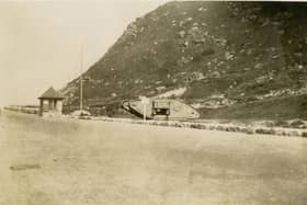 Hairy Bob's Cave behind the tank in 1919