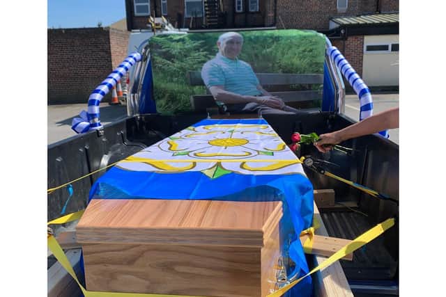 Ray's coffin on his truck. Picture: Milburn family