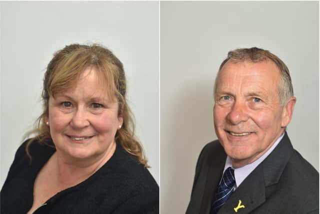Cllr Liz Colling, left, and Cllr Derek Bastiman, right. Picture: JPI Media/ Richard Ponter