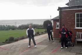 At North Cliff Golf Club on Wednesday morning front left is Club Captain, Max Stansfield, middle is John Collins and on the right Jim Hughes.