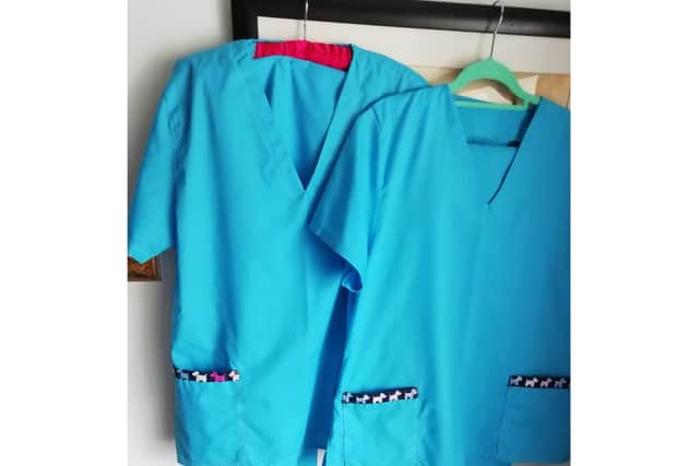 Scrubs made by a member of Scarborough Scrubs Makers.