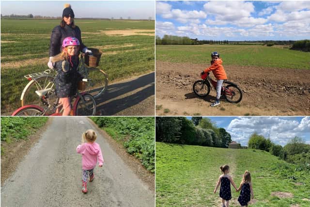 Some of the school children taking part in the challenge. Pictures from Ebor Academy Trust.