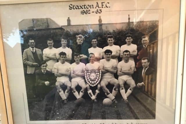 Mick Walmsley is pictured in the Staxton FC 1962-63 team, front row, third from right,