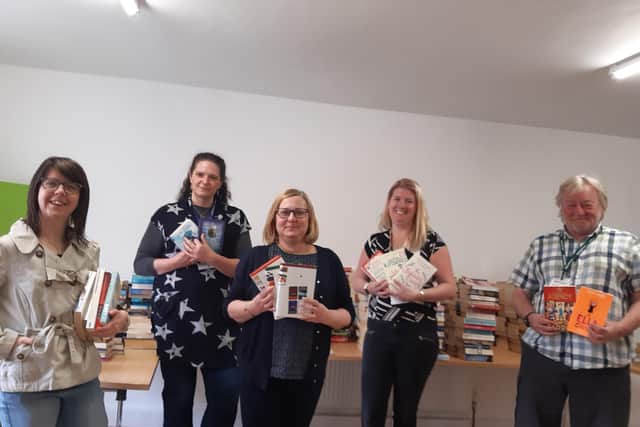From left: Emily Tattershall and Sophie Hall (SWR Mind), Jackie Cammish and Julie Macey-Hewitt (Age Uk Scarborough & District), Colin Campbell (SWR Mind)