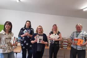 From left: Emily Tattershall and Sophie Hall (SWR Mind), Jackie Cammish and Julie Macey-Hewitt (Age Uk Scarborough & District), Colin Campbell (SWR Mind)