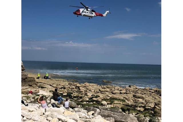 The coastguard at the scene. Picture: HM Coastguard