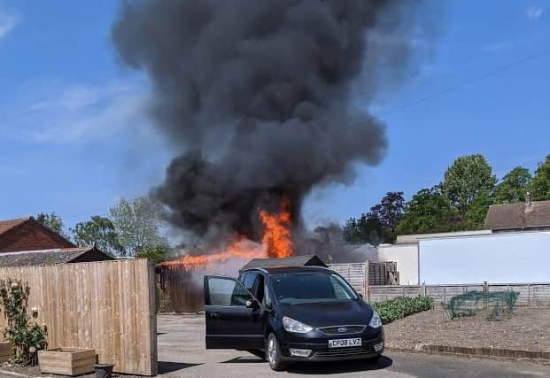 The fire alight in Pickering. Picture from Andrew Stead.