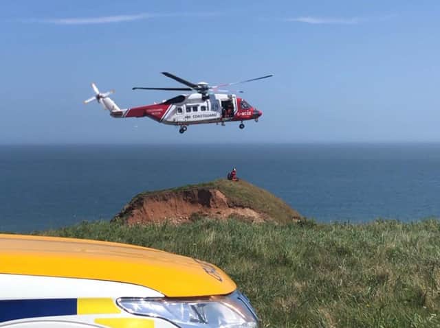 The helicopter at the scene.