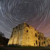 Star Trails over Barden Tower in Wharfedale. Picture by Bruce Rollinson.