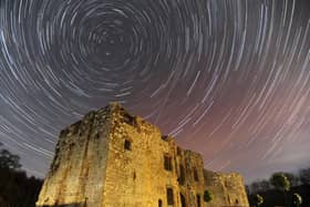 Star Trails over Barden Tower in Wharfedale. Picture by Bruce Rollinson.