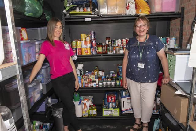 Pastor Bec Coates, left, who runs Hope Whitby, and volunteer Jane Le Blond