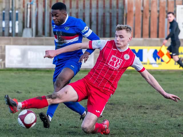 Kieran Weledji in action for Whitby Town. Picture by Brian Murfield.
