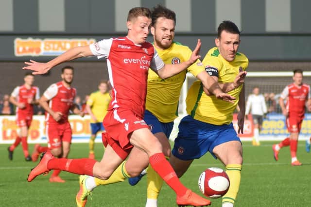 Max Weight in action during his spell on loan at Boro
Photo by Morgan Exley