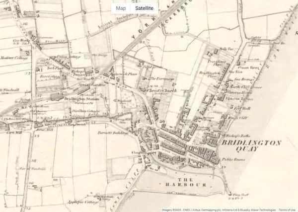 The Bridlington 1855 map close-up.