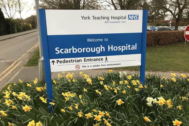 Scarborough Hospital sign.