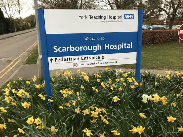 Scarborough Hospital sign.
