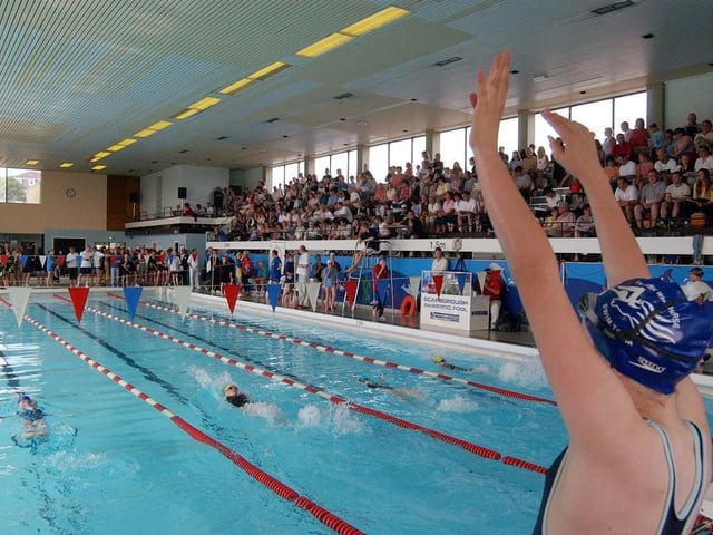 Scarborough Swimming Club competitors at the national Scarborough Seaside Meeting swim event at the Indoor Pool in summer 2003.
