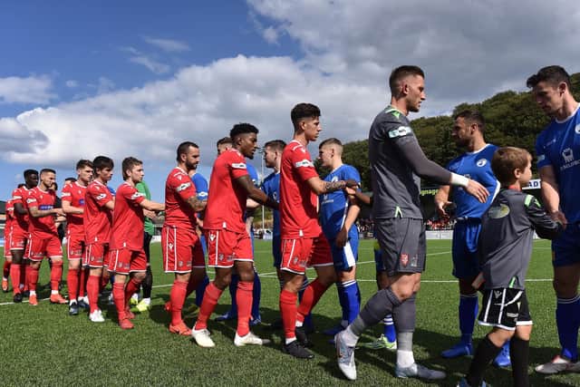 Boro line up for action before a game last season