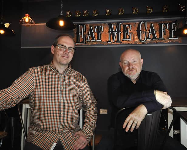 Stephen Dinardo and Martyn Hyde, of Eat Me