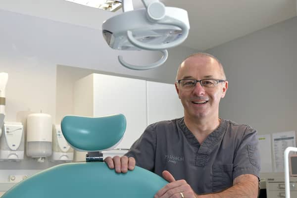 Peasholm Dental Practice. Principle dentist Andy Moran looks forward to getting back to work